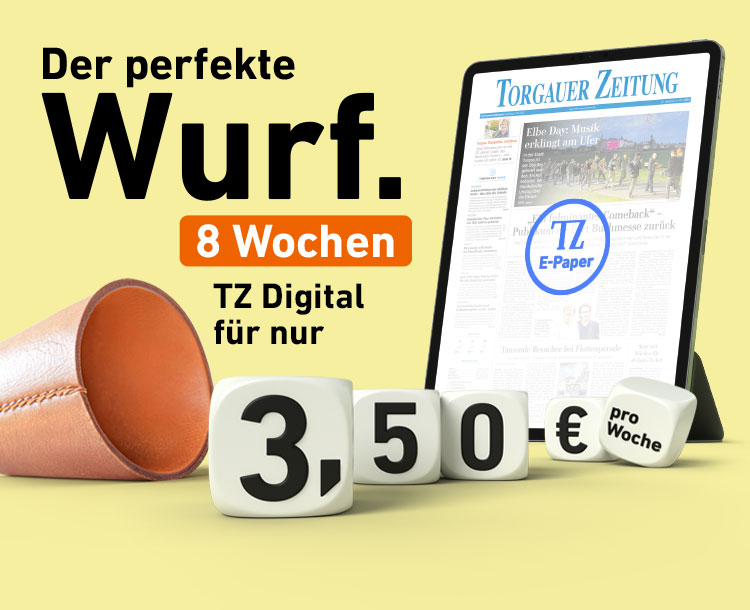 Der perfekte Wurf. 8 Wochen TZ Digital für nur 3,50 € pro Woche.