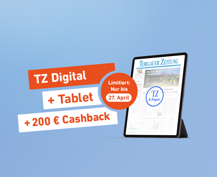 Einfach lesen. Mehr bekommen. TZ Digital + Tablet + 200 € Cashback - Limitiert: Nur bis 27. April